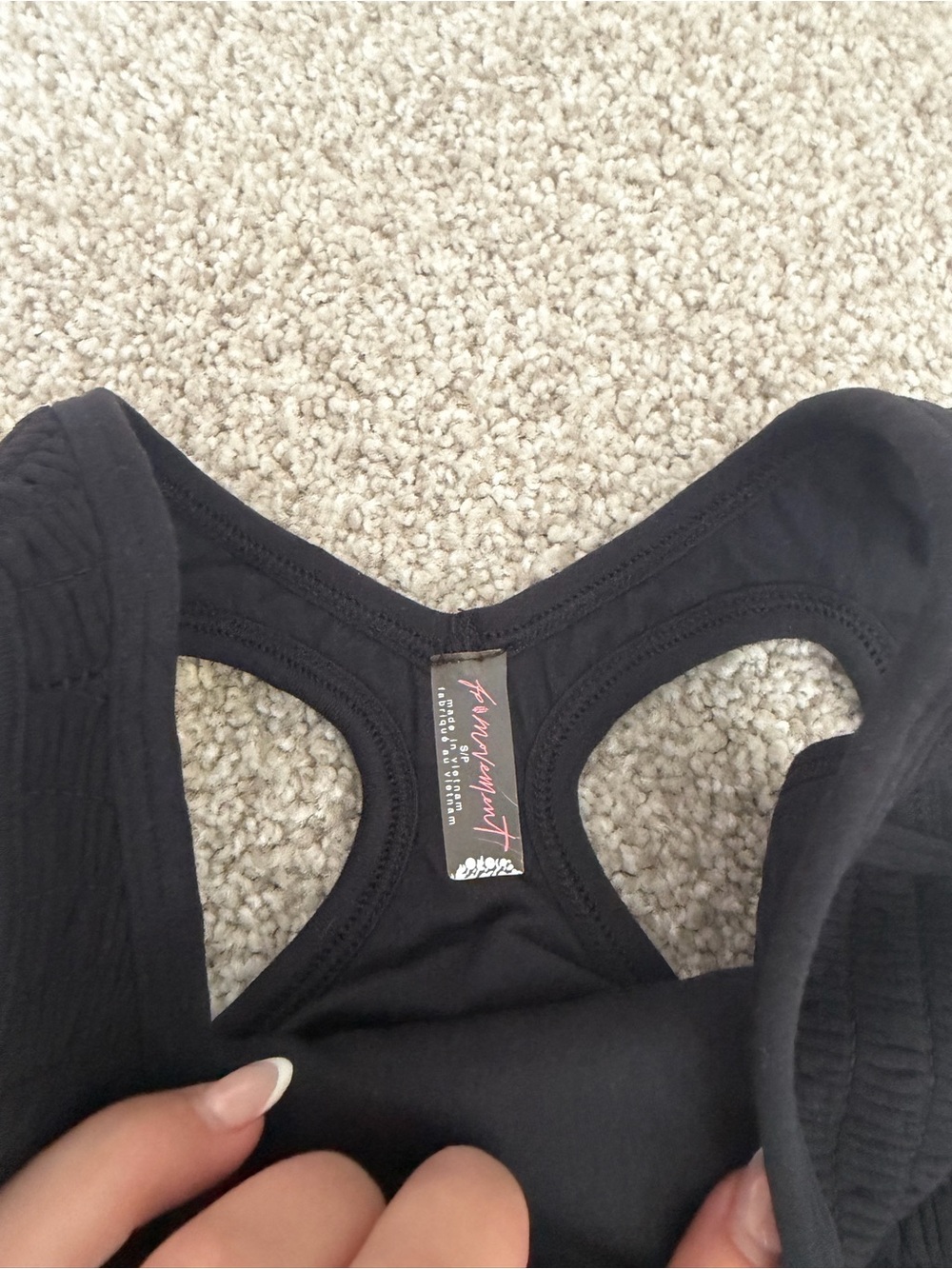 Free People Black Textured Smocked Ruffle Hem Tank Top - Picture 4 of 4